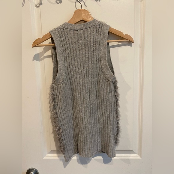 BNWT A/X Armani Exchange cotton/wool blend vest with Angora Fur panels - Picture 2 of 7